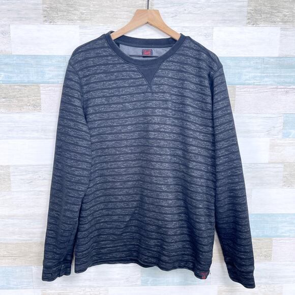 Grayers Heathered Striped Sweatshirt Gray Casual Comfort Lounge Mens Large - Picture 1 of 5